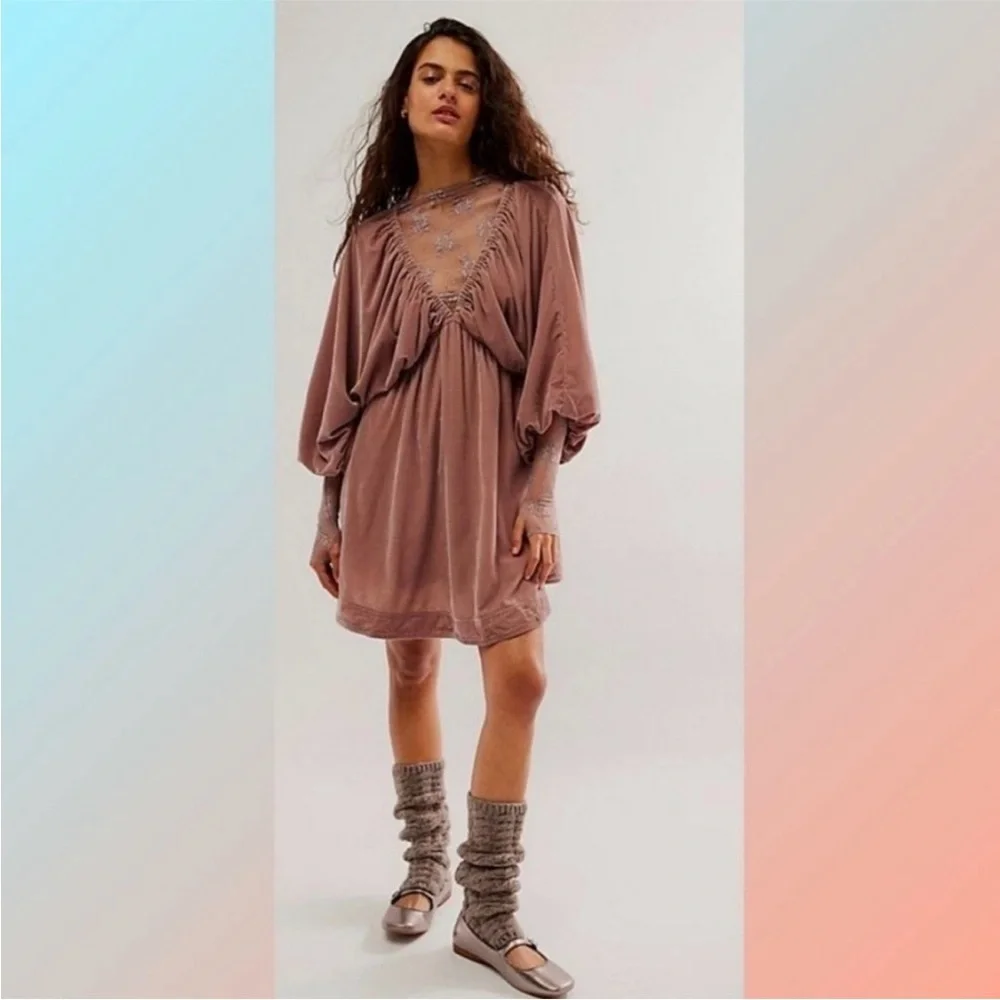 Free People Portia Velvet Mini Dress